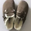 Designer Birkinstock Slippers Outlet Winter New Burken Fur Slippers Baotou Cork Women's Fashion Women's Shoes