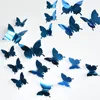 Home Decoration Butterfly Wall Stickers Wedding Living Room Decor Butterfly Stickers 12 Pcs/Set DIY Mirror Surface 3D Butterfly Pegatinas De Pared De Mariposas