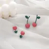 スタッドイヤリング甘いキャンディーフルーツ新鮮な葉の花
