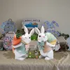 Decoratieve objecten Figurines 5 5 inch Polyresin Bunny Decorations Spring Easter Decors Tabletopper Decor voor feest Home Holiday Cute Gifts 230221