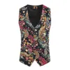 Men's Vests Suit Wedding Sleeveless Fit Paisley Floral Dress For Single Buttons Waistcoat 230222