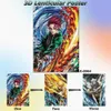 Adesivos de filmes de desenho animado 3D Poster Flip Lenticular Anime 3dAnime Poster 3DPicture Para Decoração de Casa 30 x 40cm Grátis