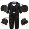 Clothing Sets Black Tuxedo for Baby Boy Infant Wedding Suit Toddler Birthday Party Gift Outfits Christening Christmas Xmas Ceremony Come W0222
