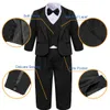 Ensembles de vêtements Tuxedo noir pour bébé garçon costume de mariage pour bébé enfant en bas âge fête d'anniversaire tenues cadeaux baptême noël cérémonie de noël6448840