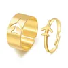 Coppia anello moda personalità semplice scavato aereo amore anello mano aperta ornamento femminile
