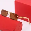 Carti Glasses Luxury Designer Sunglasses For Man Woman Frameless Rectangle UV400 Outdoor Beach Metal Classic Eyeglasses