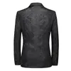 Mens Suits Blazers Moda Casual Padrão escuro em relevo traje boutique Slim Fit Dress Dress Casal 230222