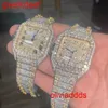 Hoogwaardige mode Iced Out Out Watchesmens Pols Luxury ronde Cut Lab Gr Ddgu Epix