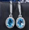 Dangle Earrings Natural Topaz Drop Earring Origin Real 925 Sterling Silver 1.1ct 2pcs Gemstone #S98804