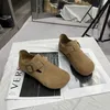 Дизайнер Birkinstock Slippers Outlet Boken Shoes French Cround Head Женская однофуточная ленивая кожаная мода Baotou Slippers внешние