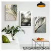 Tinten muurkunst canvas schilderen Noordse posters en prints muurfoto's voor woonkamer decor mistige plant gedroogde bladeren zonlicht woo