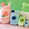 2023 heißer Verkauf Kawaii Milch Tee Gefüllte Boba Plüsch Spielzeug Boba Plushie Kissen Tasse Form Wassermelone Obst Boba Plüsch Spielzeug