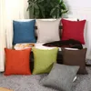 Pillow 45x45cm Thicken Solid Color Linen Sofa Cover Bedroom Throw Pillowcase Home Office Car Decor