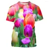 Herr t-skjortor jumeast 3d rose tryckt blommor skjorta män avslappnad lös överdimensionerad t-shirty streetwear y2k ungdom estetiska bomullskläder