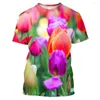 Camisetas masculinas jumeast 3d rosa estampada camisa floral homem casual solto grande tamanho de camisetas de rua y2k juvenil estético cottagecore roupas