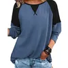 Kvinnors stickor Tees Spring Autumn Casual Fashion Patchwork T Shirts O Neck Long Sleeve Loose Tops Bekväm enkelhet Kvinnor Kläder 230222