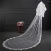 Bridal Veils Real Image Two-Layer Tulle Women Wedding Veil With Comb Applique Edge Long Sweep Hair Accessories