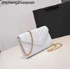 Bolso de diseñador de moda para mujer, bolso de hombro, bolso de mano, bolso cruzado de cuero genuino, bolso de calidad con cadena para mujer