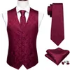 Coletes masculinos vermelhos para homens mano fino de pneck cistcoat silk paisley tie lenarchief powlinks wechtie wedding barrywang 230222