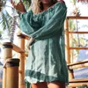 Women's Swimwear 2023 Cover-ups Long Sleeve Beach Dress Cover Up White Swim Indie Cotton Beachwear Bikini Women Off Shoulder Tunic