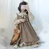 Casual Dresses NONSAR Japanese Lolita Dress Lace Doll Collar Long-Sleeved OP Cute Sweet Patchwork