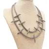 Цепи ручной резиновое ожерелье для женщин Boho Pendants Gothic Simple Chain Choker Корейская мода DIY Die