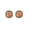 Stud Earrings French Geometric Square Resin Metal Ladies Retro Design Temperament Fashion All-Match Ear Jewelry