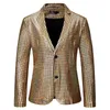 Ternos masculinos Blazers homens elegantes da jaqueta de dançarino de palco dourado prateado arco -íris de lantejoulas de discoteca masculina de disco