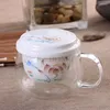 Weingläser 301–400 ml chinesischer Stil duftender Tee-Ei Tasse Glas handgefertigter klarer Kaffee mit Filterdeckel