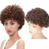 Koronkowe peruki z przodu wstępne 27# krótkie brazylijskie ludzkie włosy Kinky Curly African American Parg