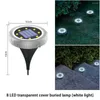 4 Stück Solar 8LED vergrabene Lichter eingebauter Sensor im Freien wasserdichte Gartenlampen für Rasen Pathway Yard