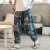 Herenbroek Baggy katoenen linnen Harem mannen Hiphop Vrouwen plus size brede pootbroek Casual vintage lange pantalones HOMBRE 230221