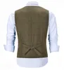 Men's Vests Vintage Plaid Wool Tweed Suit Notch Lapel Waistcoat Groomsmen For Wedding 230222