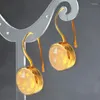Dingle örhängen flerfärgad zirkon runt enkel guldörhänge hänge vintage fransk krok kubik zirkonium dropptillbehör för kvinnor