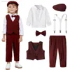 Clothing Sets Baby Boy Wedding Suit Toddler Christmas Baptism Outfit Infant Xmas Birthday Party Gift Newborn Clothes Long Sleeve Overall W0222