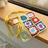 Kvällsväskor Dam Knitting Gypsy Bohemian Boho Chic Aztec Tote Bag Dam Virkad Ylle Öppen Shopper Top-handtag 2023 Kvinnlig Daglig Handväska