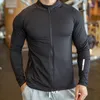 Vestes pour hommes KAMB Veste de haute qualité Sports Zip Up T-shirts à manches longues Séchage rapide Gym Fitness Élasticité Manteaux Running Man Sweatshirts 230222