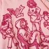Herrtröjor tröjor 2023 män streetwear rosa hoodie tröja rolig tecknad grafisk hoodie höst harajuku anime hooded pullover hip hop hipster 2302222