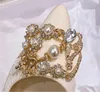 Design luxe femme princesse chaussures en cuir blanc bout pointu talons chaussures demoiselles d'honneur bouche peu profonde sexy Stiletto bout pointu robe chaussures de mariage