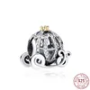 925 Sterling Silver New Fashion Charm Heart 925 Sterling Silver Beads, Transparent Heart Claw Beads, Snow Crown, Pumpkin Beads