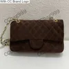 CC Cross Body Dunkelbraune Wildleder Doppelklappe Beutel Nubuck Leder Kaffee Kaffee Diamant Designer -Taschen Kreuzkörper Gold Hardware Kette Schulter Clutch Bag Coin Pinte