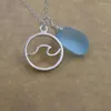 Pendant Necklaces SanLan 12pcs Wave Beach Blue Sea Glass Necklace Ocean Wedding Jewelry Gift For Her