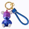 Bear Keychains Lanyards Dazzle Plating Bear med Drill Keychain Creative Pendant Fashion Keychain Hanging Ornament