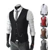 Gilet da uomo Retro Black s Solid Chain Decoration Gilet slim vintage vittoriano monopetto casual 230222