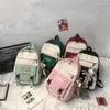 Borse da scuola Zaino per ragazze adolescenti con simpatico ciondolo Studenti Bookbag Borsa da viaggio da donna Mochila Feminina Laptop Bagpack