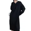 Women's Sweaters Korean Fashion Hooded Women Sweater Dress Woolen Winter 2023 Streetwear Loose Long Ladies Vestido Thick Knitwear Tops