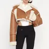Jackets Women Street Winter Fashion 2023 Designer de jaqueta de couro de pele elegante