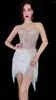 Stage Wear Sexy White Fringes Rhinestones Dress Women Birthday Celebrate Party Outfit Dance Costume Bar Show Performance