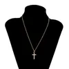 Pendant Necklaces Fashion Simple Female Cross Pendants Drop Crystal Jesus Thin Chain Necklace Jewelry For Women Wholesale