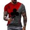 Men's T-Shirts 2023 Fashion Hip Hop Playing Cards Pattern Men t-shirt Summer Casual Interesting Poker Graphic t shirts O-Neck 3D Print T-shirt 022223H